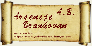 Arsenije Brankovan vizit kartica